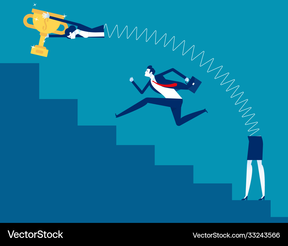Business person and spring body concept Vector Image