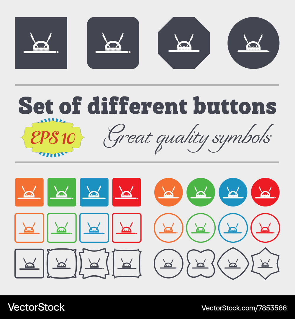 Compass and protractor characters geometry vector image