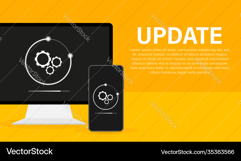 Data update or synchronize with bar process Data update or synchronize with bar process vector image