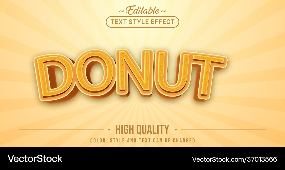 Editable text style effect - donut Editable text style effect - donut vector image