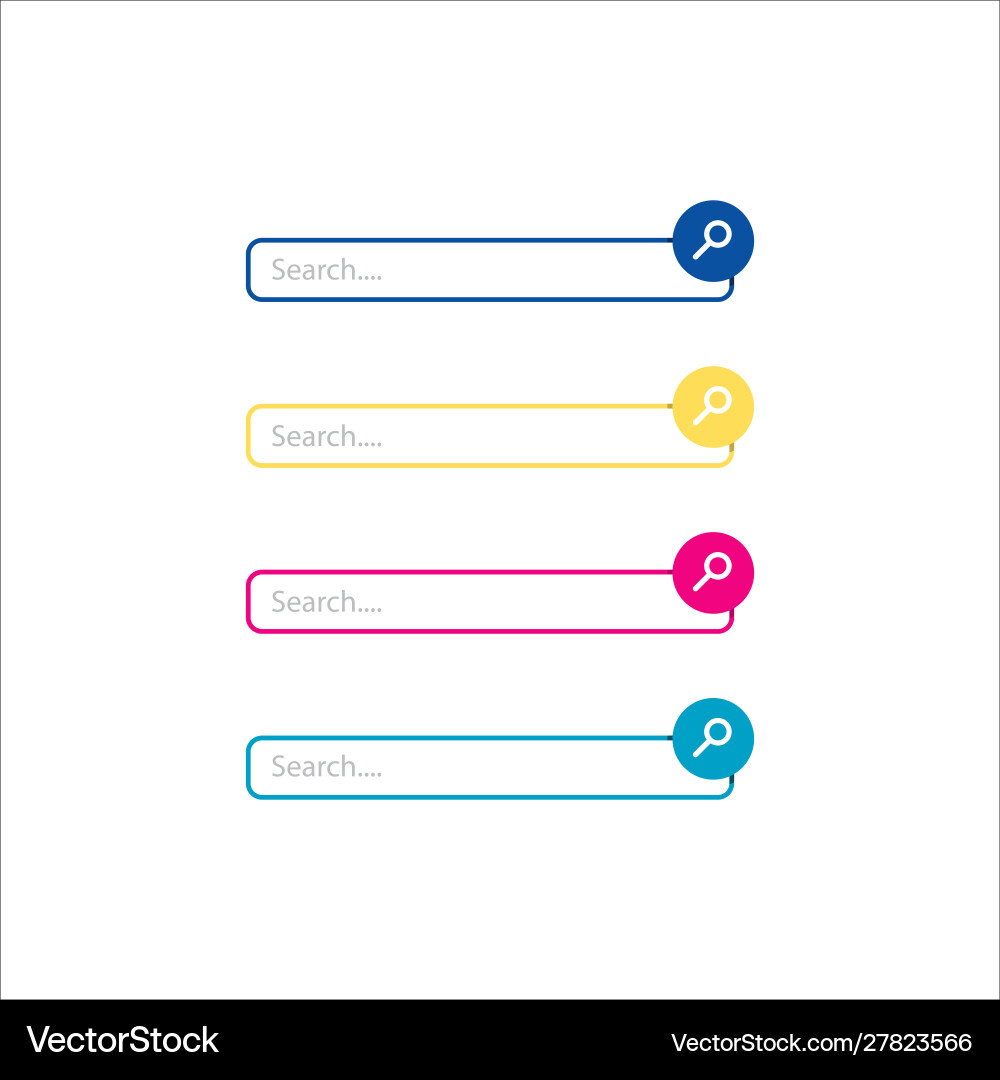 Flat web design elements search bar icon graphic vector image