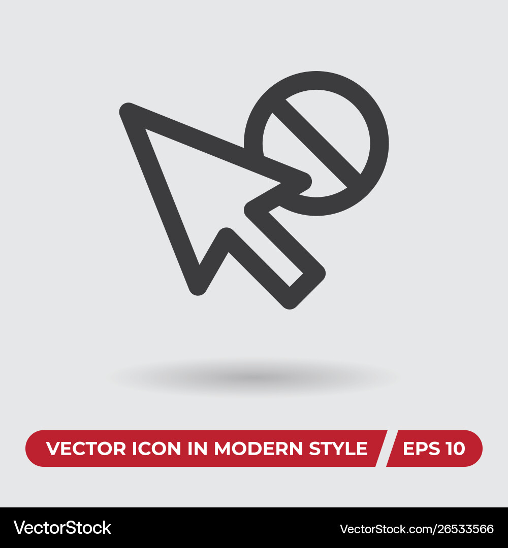 Forbidden cursor icon in modern style for web Forbidden cursor icon in modern style for web vector image