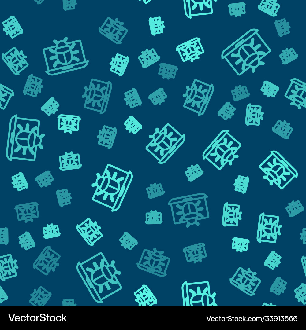 Green line system bug on monitor icon isolated Vector Image