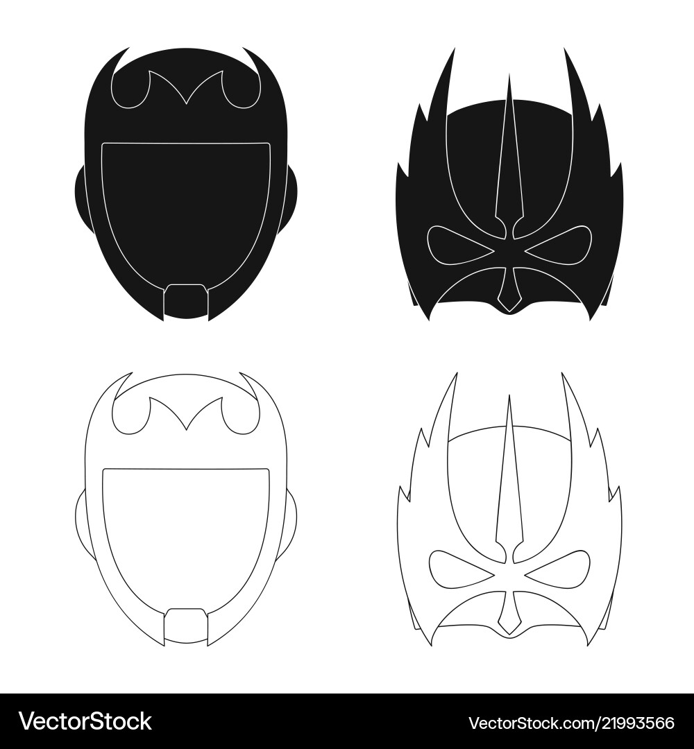 Isolated object of hero and mask icon collection vector image