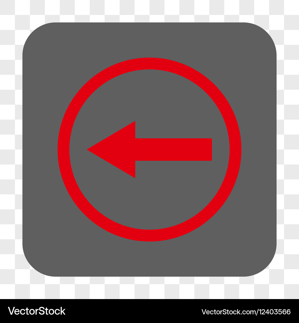 Left rounded arrow square button vector image