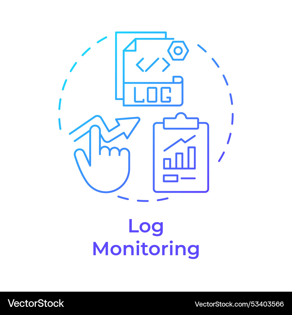 Log monitoring blue gradient concept icon Log monitoring blue gradient concept icon vector image