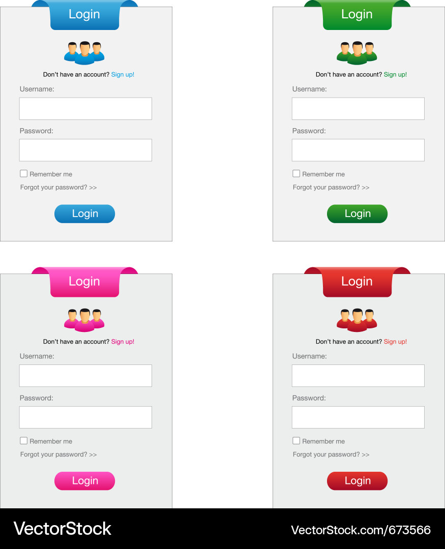 Login Forms Collection vector image