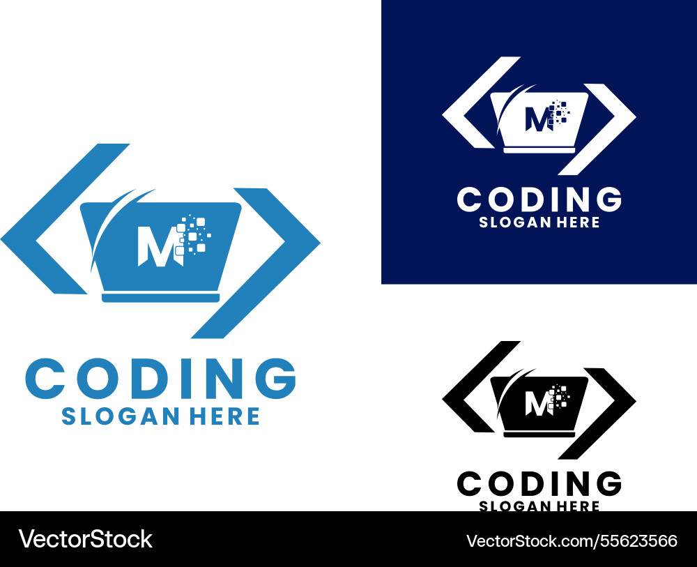Modern coding logo design template vector image