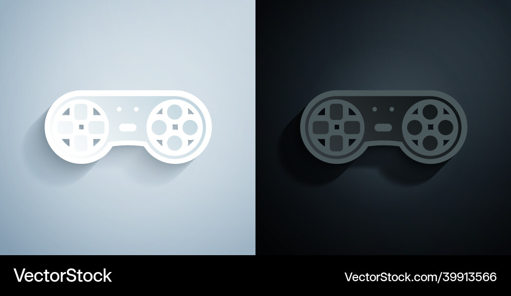 Paper cut game controller or joystick Vector Image