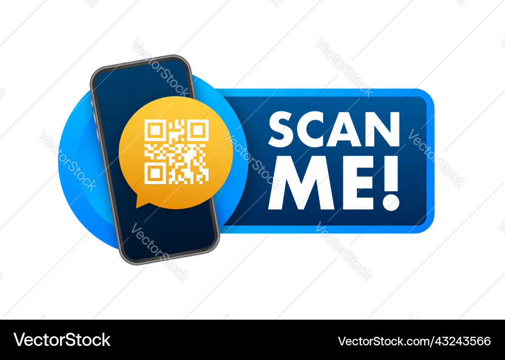Qr-Code für Smartphone-Beschreibung scannen Sie mich Vektorbild