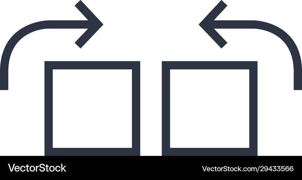Rotate element square and arrow 90 degree angle vector image