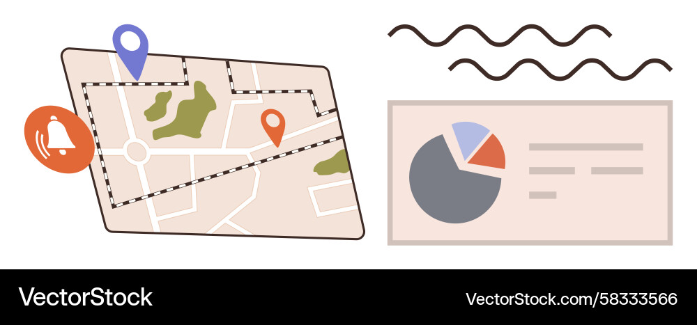 Route Map Data Dashboard Vector Image