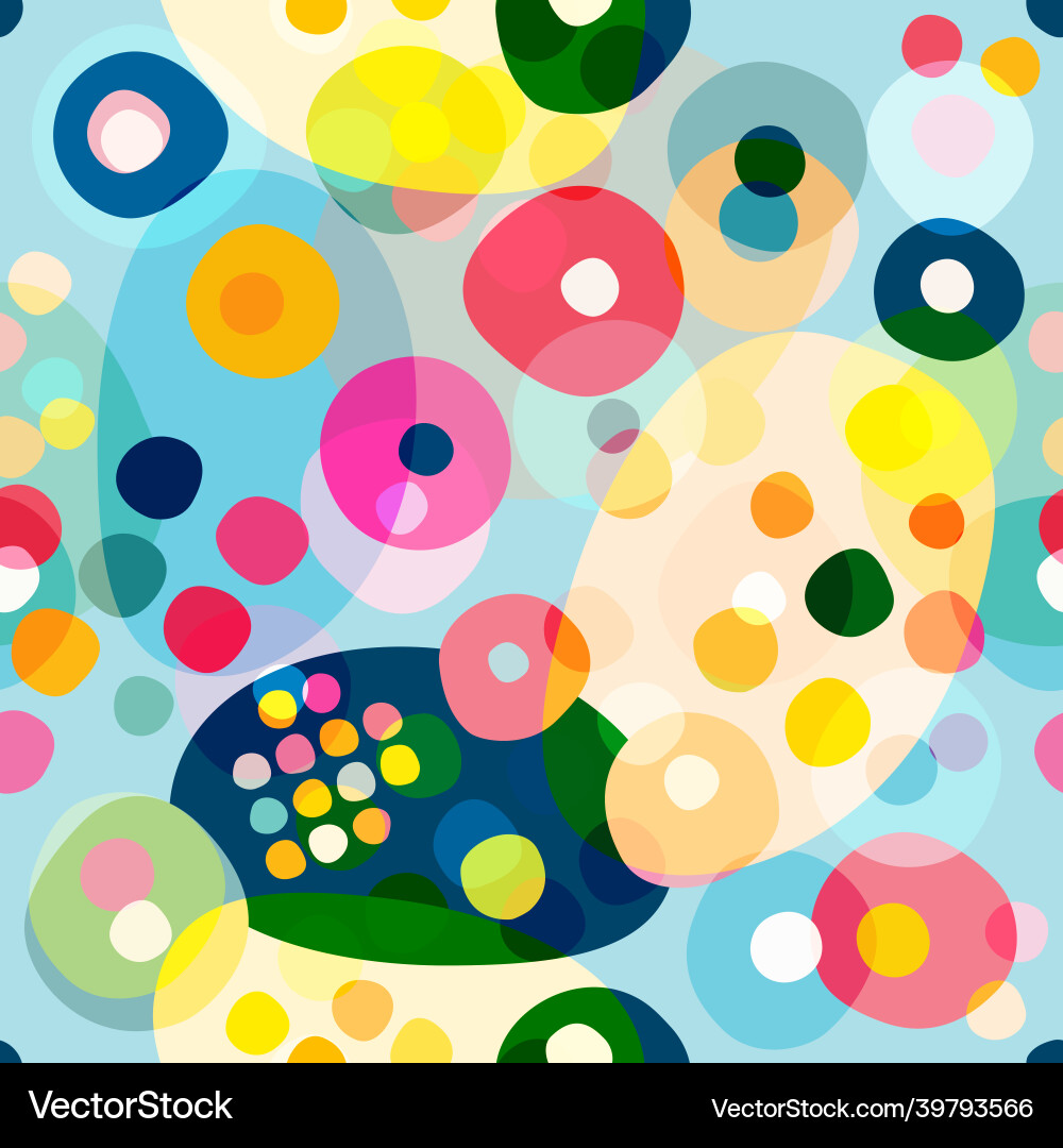 Seamless repeat pattern of colorful circles dots Seamless repeat pattern of colorful circles dots vector image