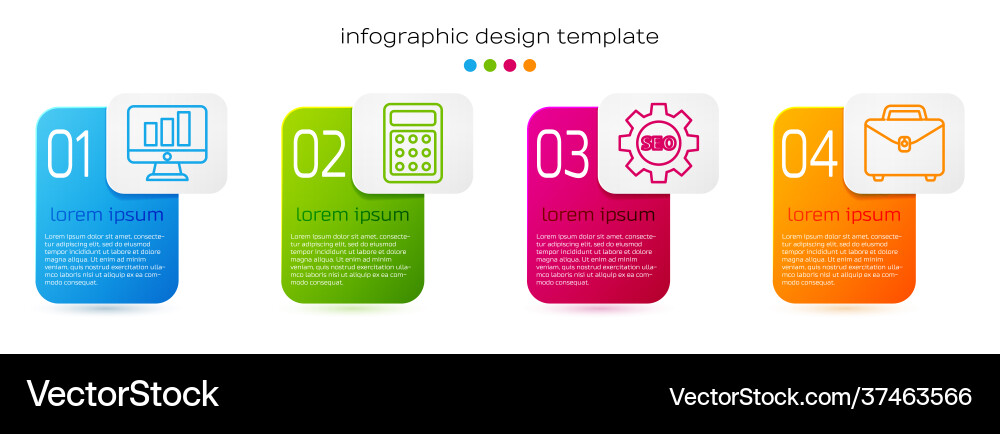 Set line monitor with graph chart calculator seo Set line monitor with graph chart calculator seo vector image