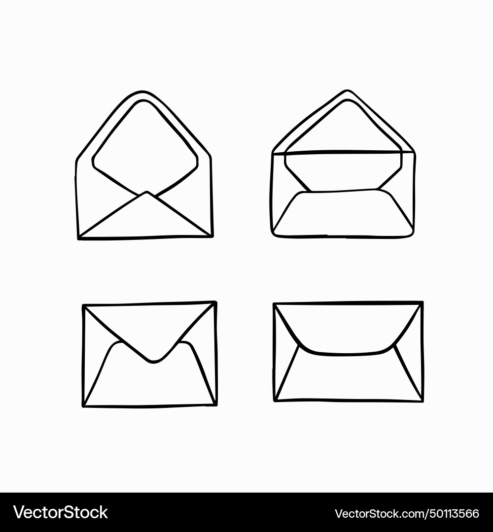 Set of open and closed envelopes Vector Image