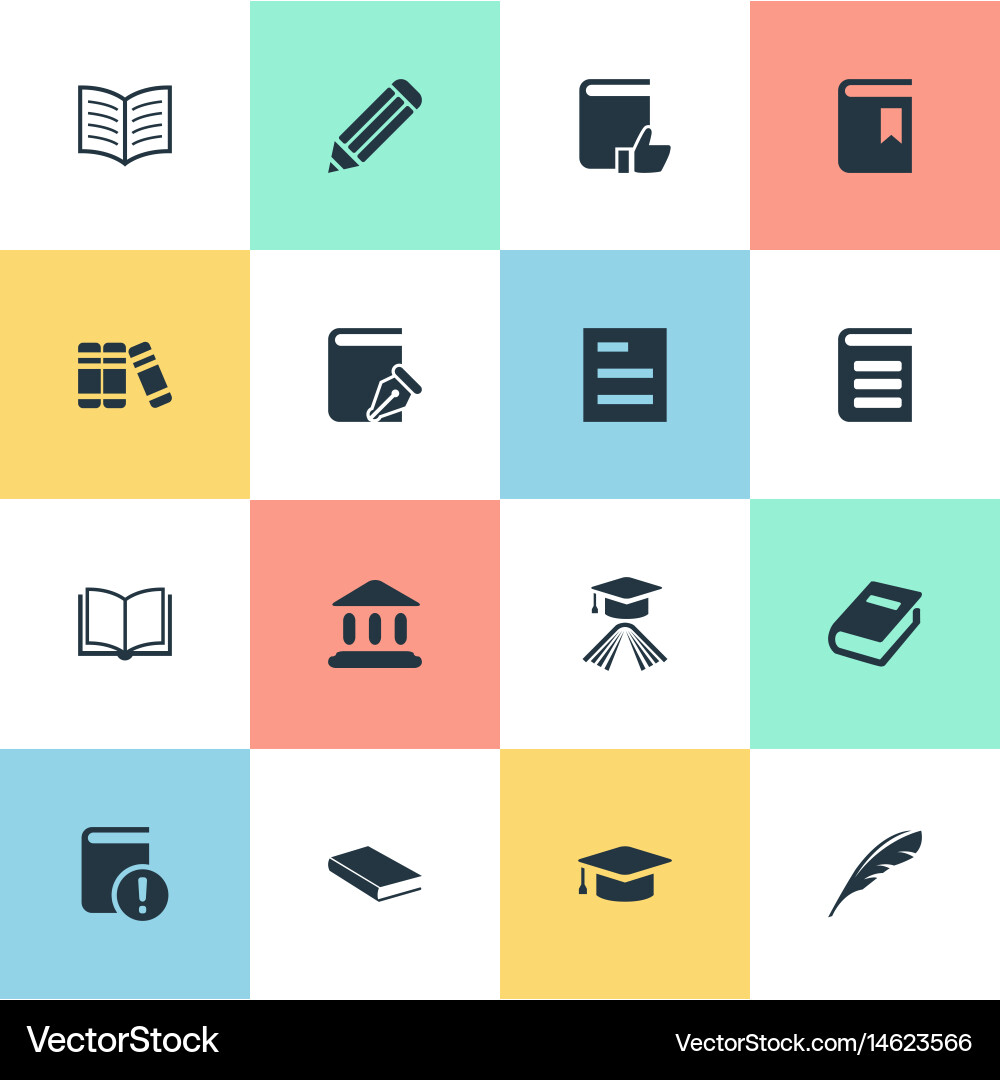 Set of simple reading icons Vector Image