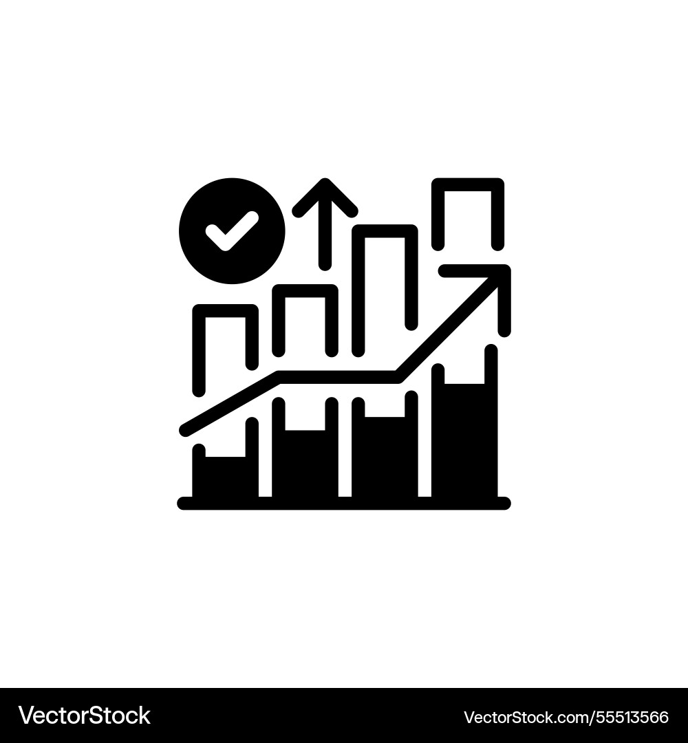 Statistical graph glyph icon linear style sign Statistical graph glyph icon linear style sign vector image
