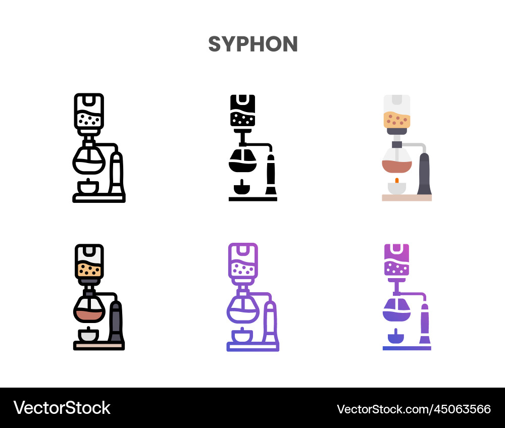 Syphon icons set with different styles Syphon icons set with different styles vector image