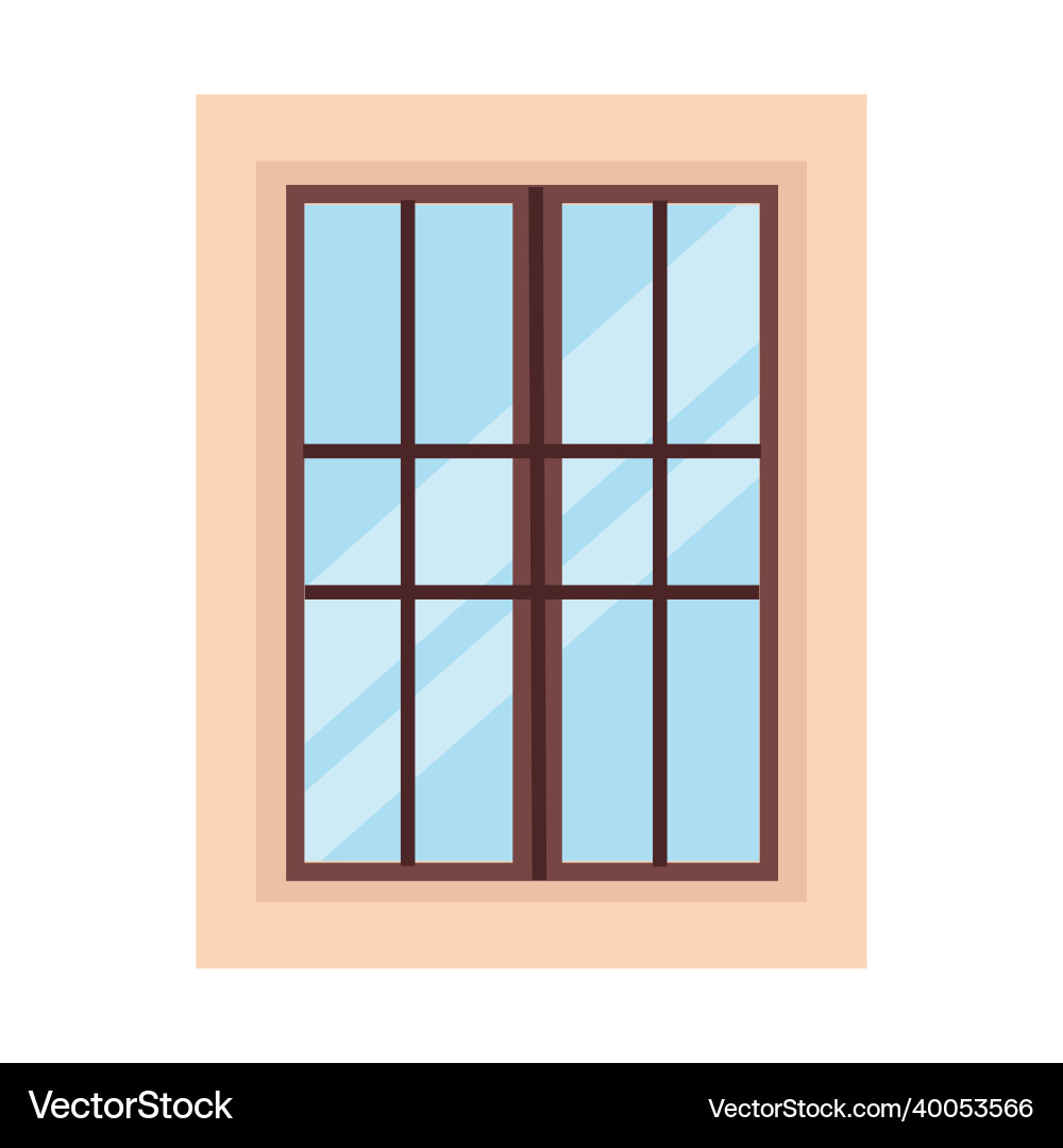 Vertical window on a white background for use vector image