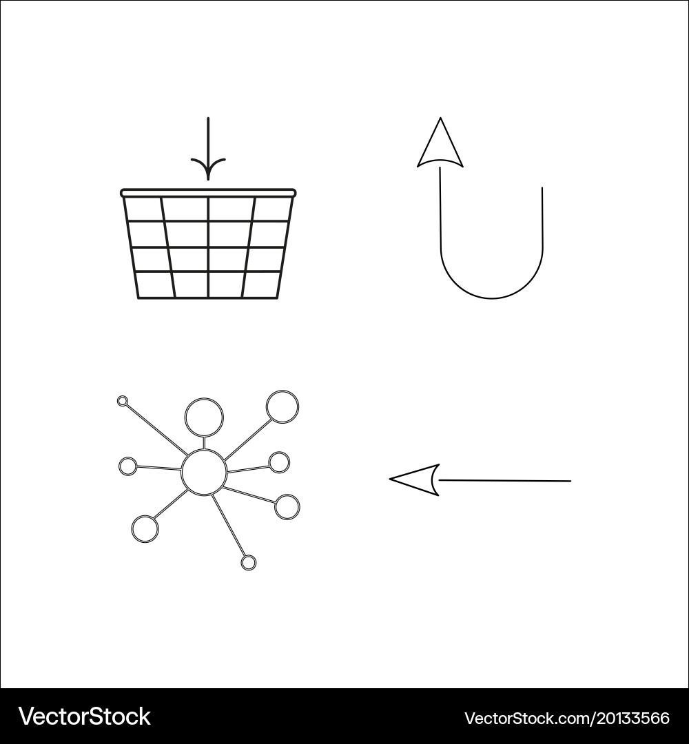 Web simple linear icon setsimple outline icons vector image