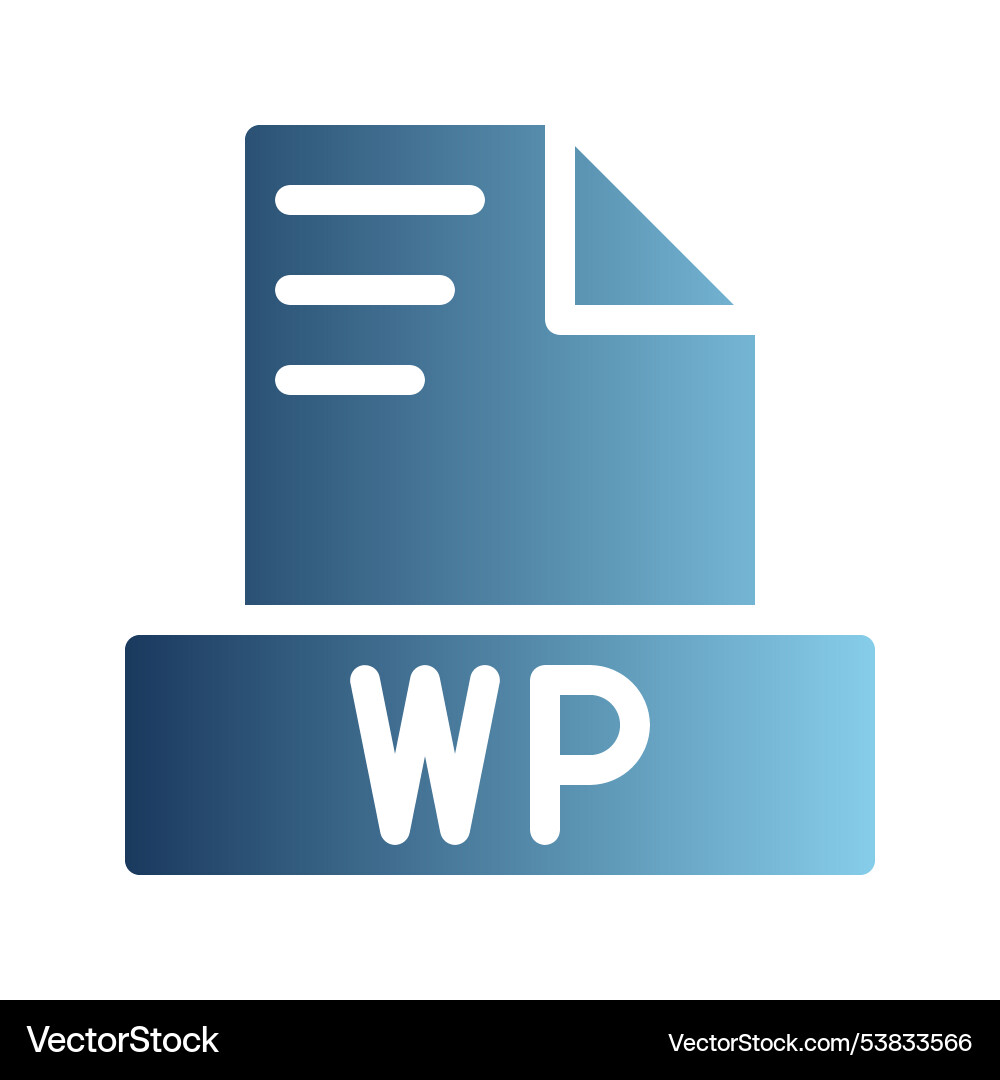 Wp document text file icons with a gradient vector image