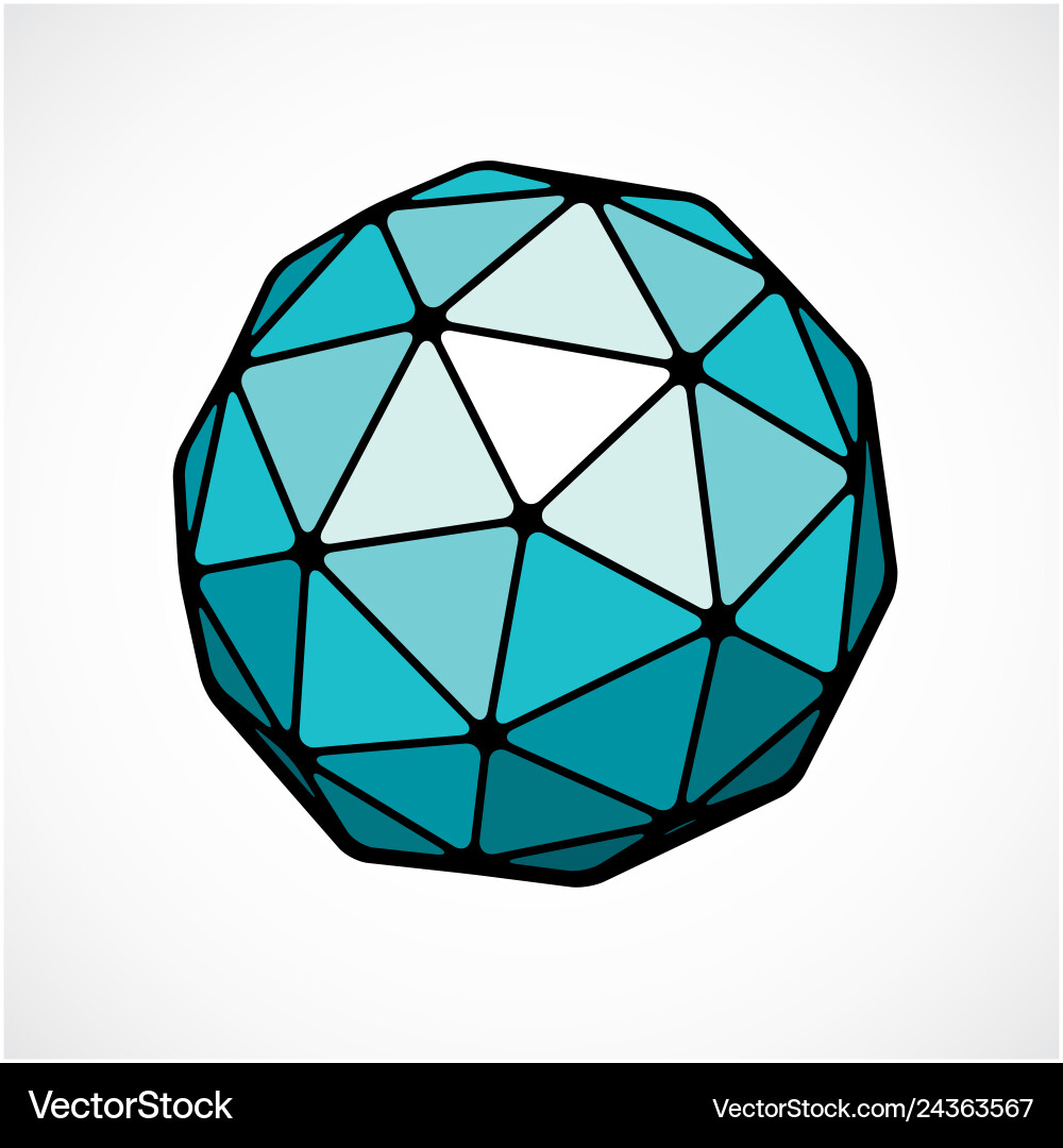 3d digital spherical object made using triangular 3d digital spherical object made using triangular vector image