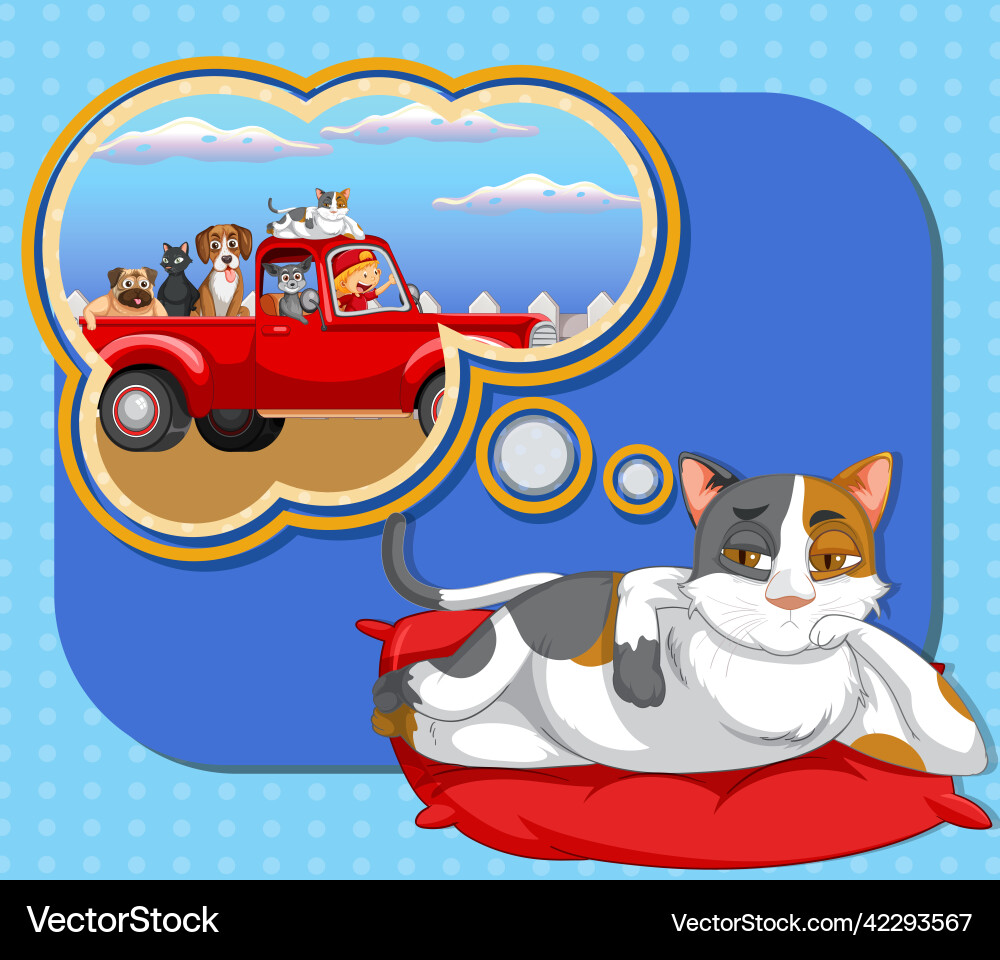 A cat thinking with callouts A cat thinking with callouts vector image