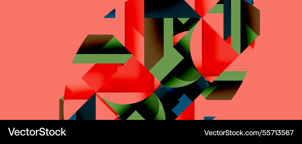 Abstract geometric composition with interlocking Abstract geometric composition with interlocking vector image