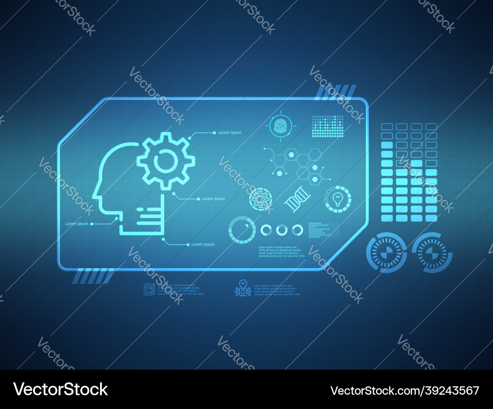 Abstract knowledge futuristic hud display Abstract knowledge futuristic hud display vector image
