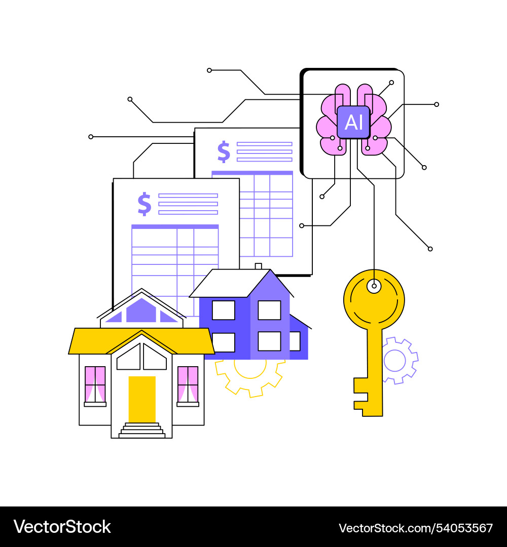 Ai-streamlined property management abstract Vector Image