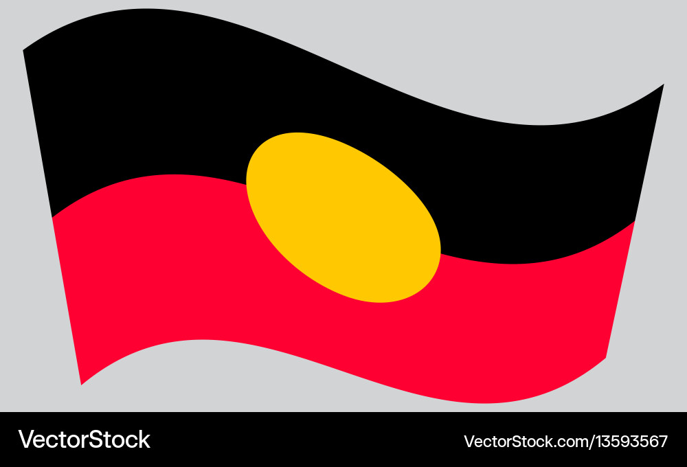 Australische Aboriginal-Flagge grauen Hintergrund Australische Aboriginal-Flagge grauen Hintergrund vektorbild