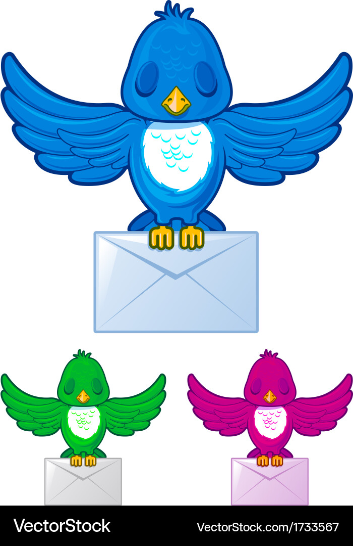 Bird with messages Vector Image