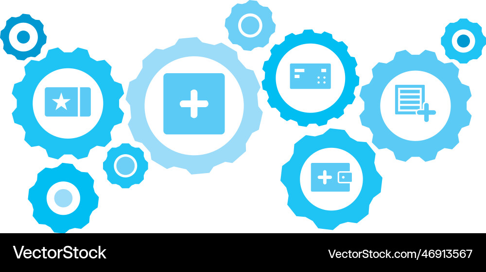 Connected gears and icons for logistic service Connected gears and icons for logistic service vector image