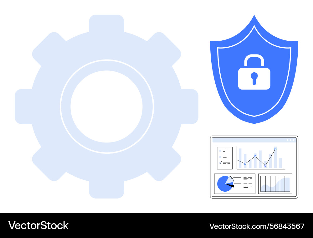 Cybersecurity and analytics integration concept Cybersecurity and analytics integration concept vector image