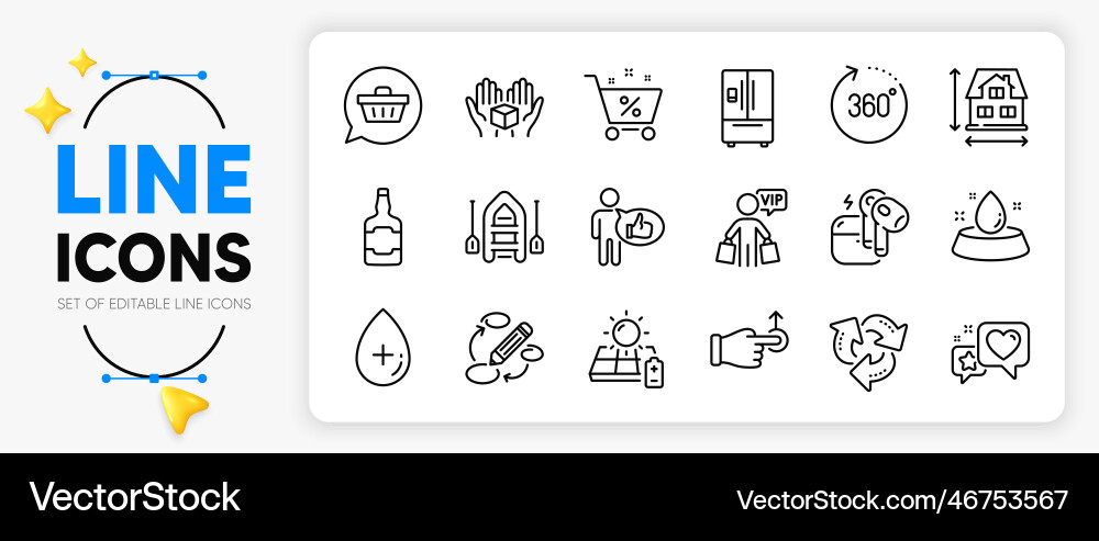 Drag drop keywords and shopping cart line icons Drag drop keywords and shopping cart line icons vector image