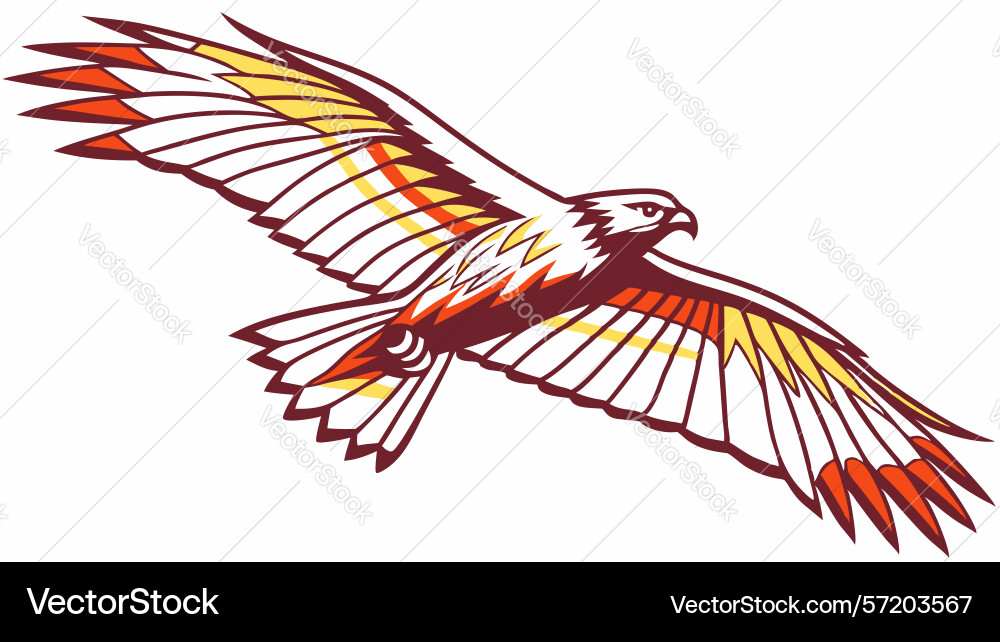 Dynamic eagle in flight with vibrant abstract vector image