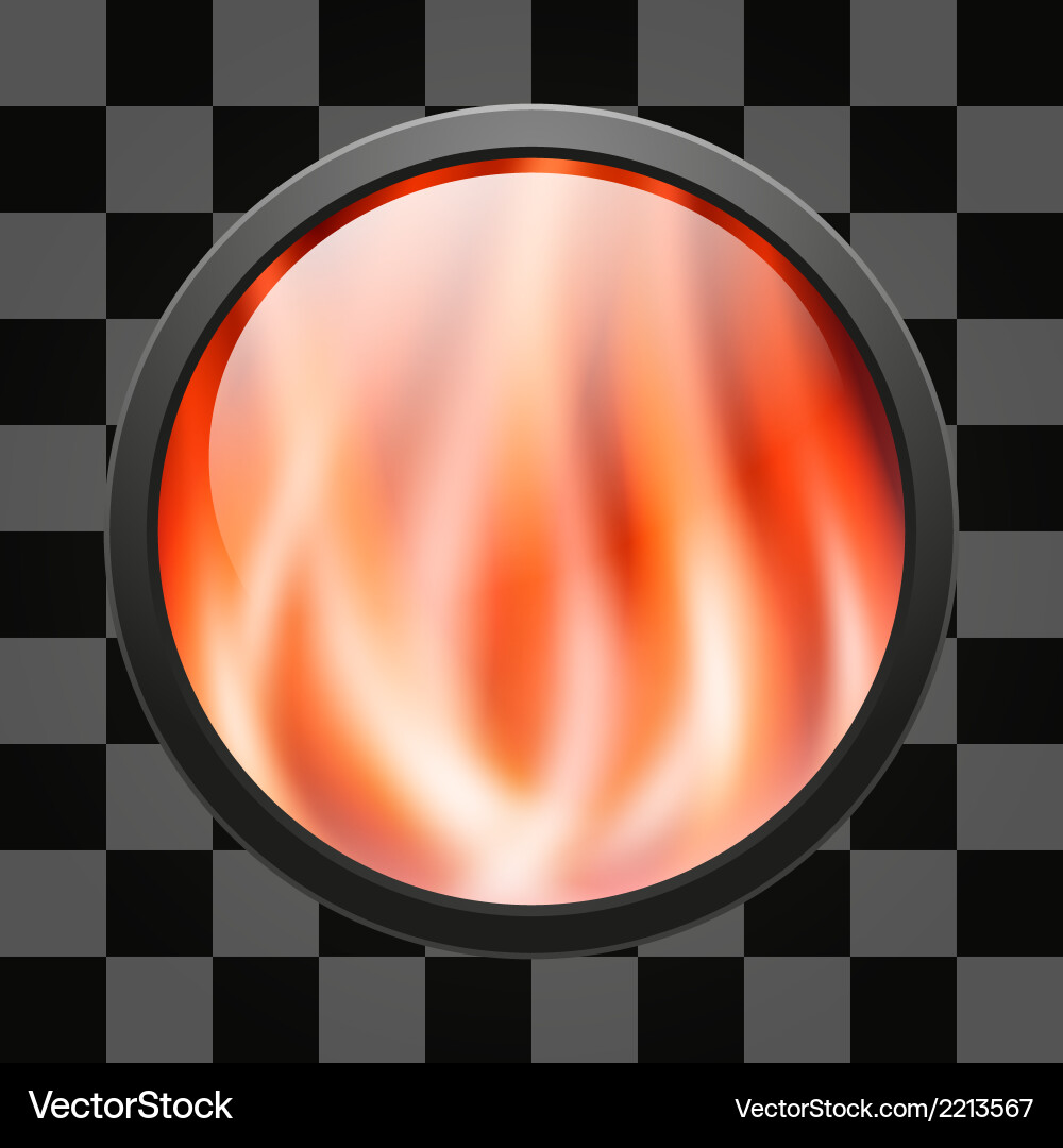 Glossy fire button for web applications vector image