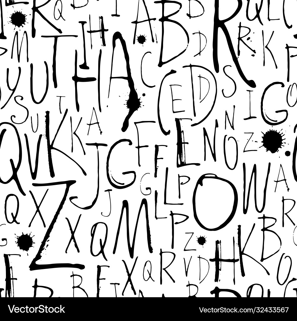 Handwritten calligraphy and lettering seamless Handwritten calligraphy and lettering seamless vector image