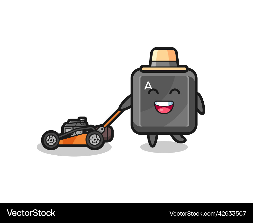 Keyboard button character using lawn mower Vector Image