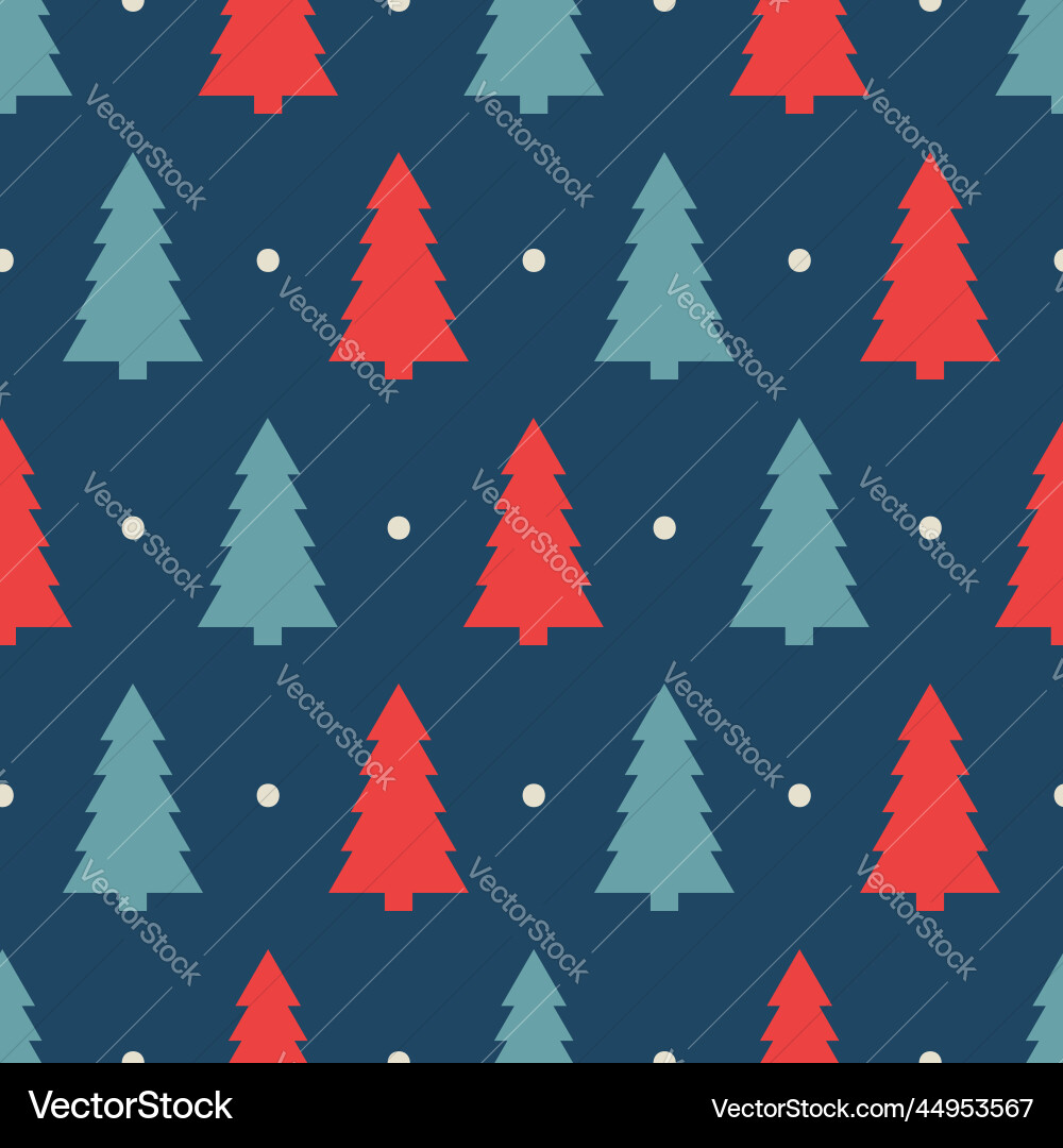 Minimal dots christmas trees repeat pattern Minimal dots christmas trees repeat pattern vector image