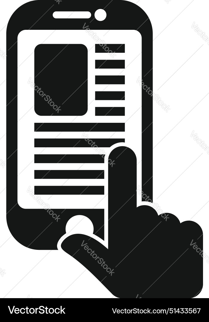 Mobile device interface interaction icon Mobile device interface interaction icon vector image