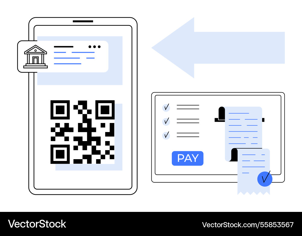 Mobiles Zahlungssystem mit Qr-Code für sichere Mobiles Zahlungssystem mit Qr-Code für sichere vektorbild