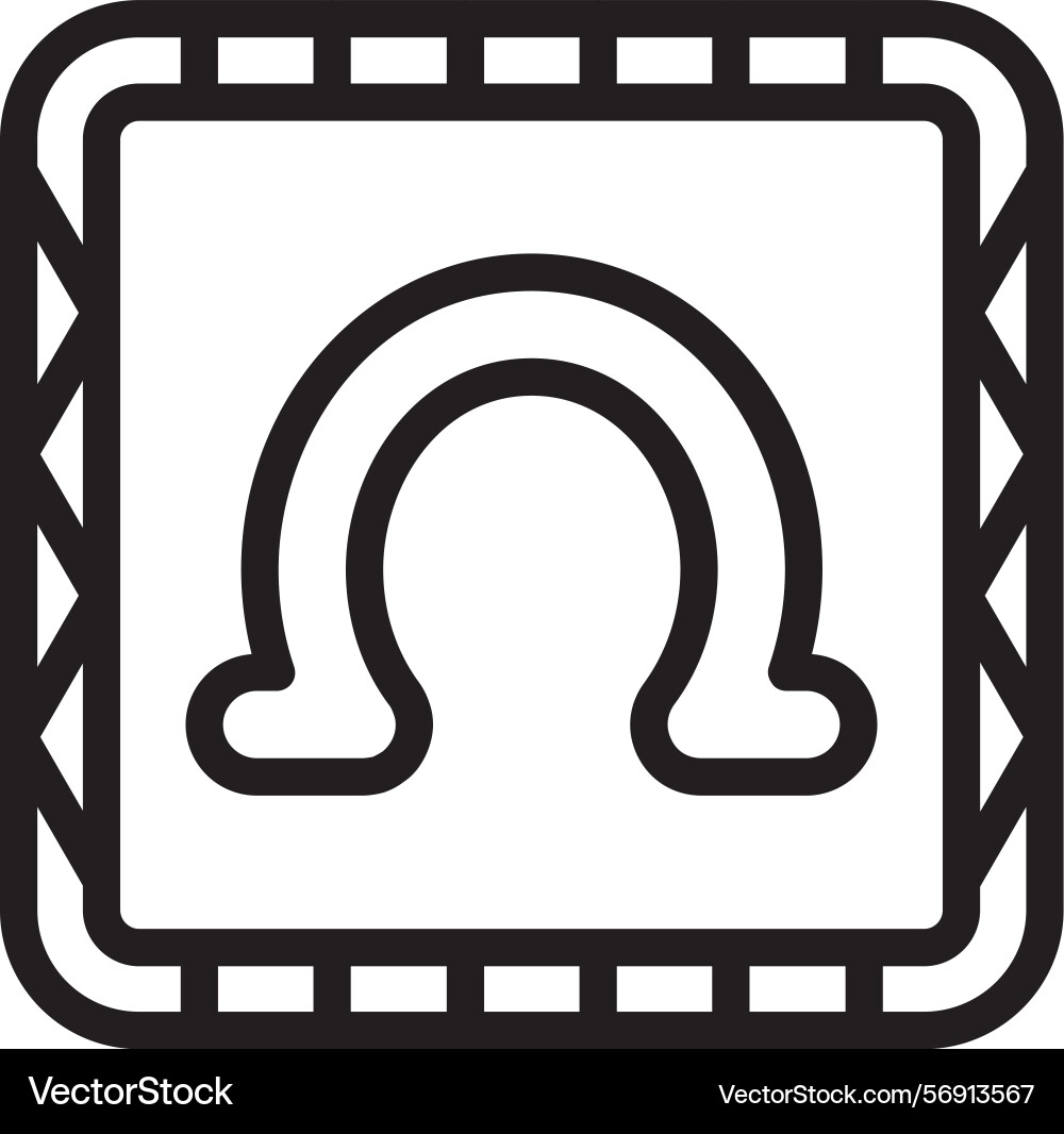 Omega linear style icon design Vector Image