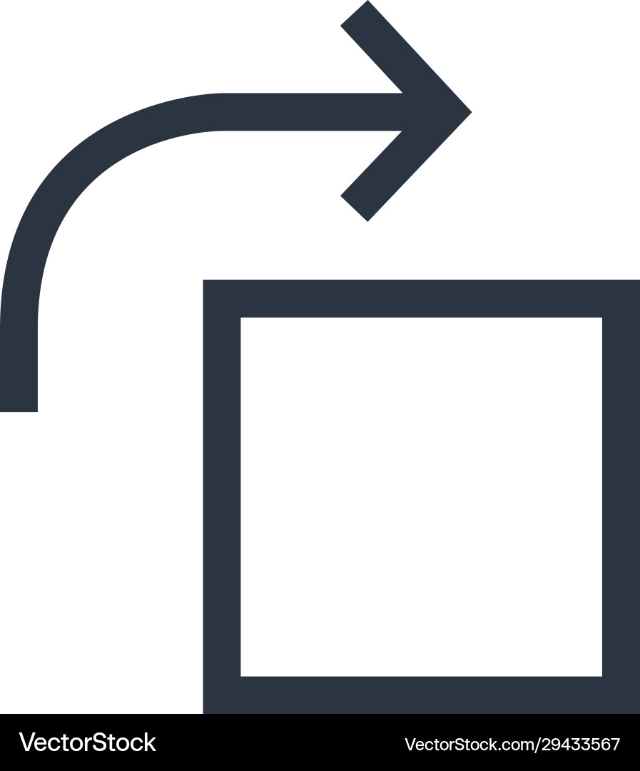 Rotate element square and arrow 90 degree angle vector image