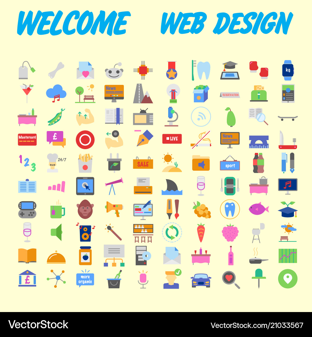 Set of multicolored icons for your design Set of multicolored icons for your design vector image