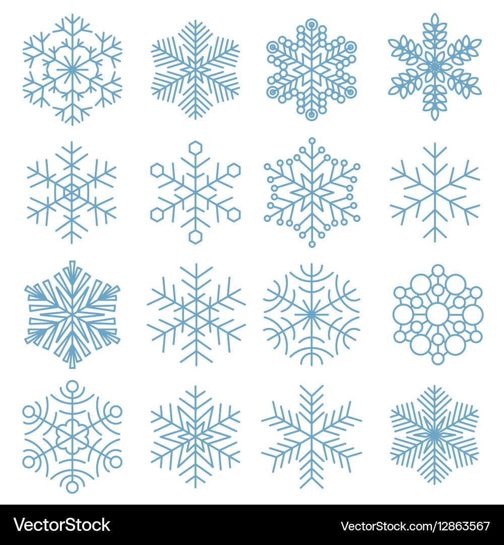 Snowflake Icon Set vector image