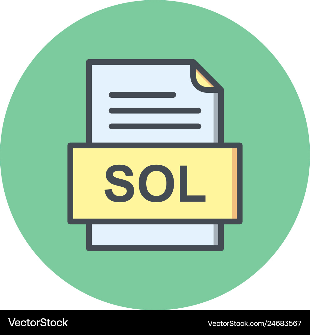 Sol file document icon vector image