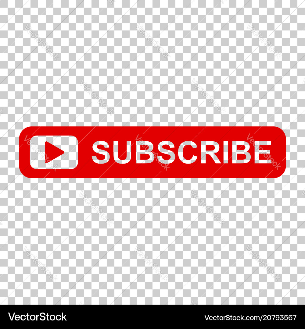 Subscribe button icon on isolated transparent