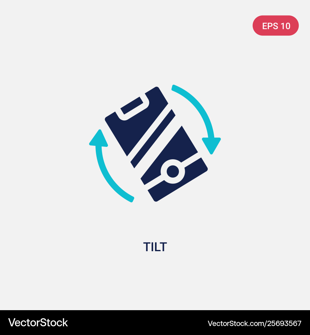 Two color tilt icon from augmented reality vector image