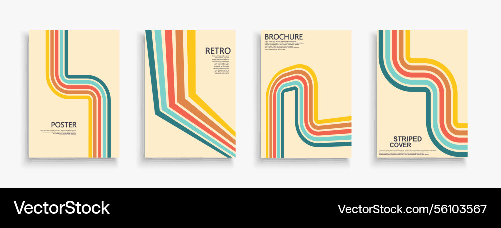Vorlagen für retro gestreifte Poster Vorlagen für retro gestreifte Poster vektorbild